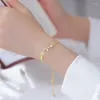 Bracelets à maillons 1 pièce, bracelet de fleur de tulipe de luxe coréen pour femmes, brillant Zircon opale perlé, breloque réglable, bijoux à la mode