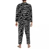 Hemkläder Abstract Line Sleepwear Spring Okänd Pleasures Casual Oversize Pyjamas Set Mens Long Sleeves Trendy Sleep Pattern Suit