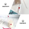 Wine Glasses Strawberry Glass Milk Cup Liquid Tableware Plastic Straws Household Disposable Cups Transparent Drinking Adorable