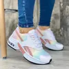 Casual Schuhe frauen Mode Einfarbig Spitze Up Turnschuhe Mesh Atmungs Plus Größe Plattform Zapatillas De Mujer 2024