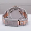 Montre-bracelet Moissanite à cadran entièrement glacé pour hommes / avec diamants ronds et baguette VVS-Moissanite