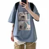 T-shirt överdimensionerade Cott Men FI MENS SOMMER OLJE Målning Tryck Tee Shirts 5xl Casual T-Shirts For Man Streetwear Big Size R3at#