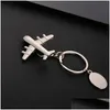 Other Interior Accessories Gift Metal Plane Keychain Buckle Mini Key Chain Aircraft Model Keyring Airplane Gifts For Men Women Kids Dr Oticw