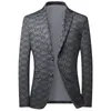 lansboter Grey Men's Suit Spring and Autumn Coat Korean Versi Slim Fit Medium Youth Small Fi Casual Single Jacket x50B#