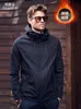 Casual Jacket Men Płaszcz z kapturem Sprężyna jesienna kurtki Płaszcze Solidny kolor czarny wiatraka szczupła Fit Outdoorowa odzież zewnętrzna mężczyzna i3em#