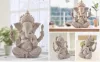 Sculpturen Bronskleur Lord Ganesha Standbeeld Boeddha Ornamenten Olifant Hindoe God Sculptuur Beeldjes Thuiskantoor Decoratie Boeddhabeelden