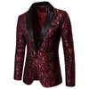 Klassieke Rode Jacquard Pak Jassen Heren Kleding Fi Luxe heren Busin Wedding Dance Party Dr Blazers Jas Maat XXL-S R2Ii #