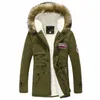 Laine Linner Hommes Veste d'hiver Armée Vert 2024 Hiver Hommes Épais Chaud Col De Fourrure Lg Vestes Hommes À Capuchon Parka Hommes Manteau Z8u5 #