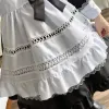 Nobreza britânica Preto Branco Retro Maid Outfit Anime Lg Dr Homens Mulheres Court Maid Lolita Dr Servo Garçom Cosplay Traje L0Nm #