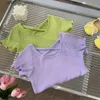 T-shirts Girls T-shirt Summer 2024 Barn Kort ärm Topp Solid Color Childrens Shirt Fashion Baby T-shirt Childrens Clothing24328