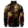 colorful Frs Retro Winter Male Jacket For Men Varsity Stand-up Collar Jacket Coat Streetwear Lg Sleeve Fi Zipper Up O6VY#