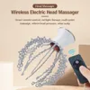 Trådlös 12-klon Electric Head Massager Vibration Massage Head Massage Device Lindra huvudtrötthet Skalan Relaxation Hälsovård 240320