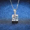 Pendants JECIRCON 925 Sterling Silver Moissanite Necklace For Women Classic Bull Head D Color 1 Pendant Diamond Jewelry