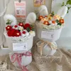 Flores decorativas Buquê de Flor de Crochetas Valentin Day Gift Wedding Convidado Graduação com Plusht Birthiting Birthday Birthday