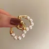 Boucles d'oreilles créoles Vintage en perles françaises, légères, luxueuses, simples, à l'avant et à l'arrière