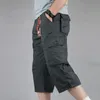 Été militaire Lg longueur Cargo Shorts hommes Casual Cott Multi poche chaude culotte tactique armée Capri pantalon pantacourt 81Um #