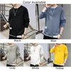 Hommes Casual Lg manches T-shirt sport ras du cou T-shirts Blouse Pull Tops Automne Hiver Cott Plus Taille Tops Chemises F5ao #