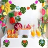 Dekorativa blommor 24 datorer Artificiella tropiska blad Hawaiian Luau Party Decor för Safari Jungle Beach Theme Birthday Decorations Supplies