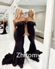 Party Dresses Prom Dress Feather Strapless Mermaid Cocktail Tassel Hugging Skirts Charmeuse Evening 2024