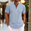 Camicie casual da uomo Camicia da uomo con colletto alla coreana Elegante estate con supporto in tessuto traspirante da indossare