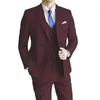 2023 Fi Новый мужской повседневный двубортный костюм из 3 предметов / Мужской тонкий однотонный свадебный пиджак, куртка, жилет и брюки q6Ql #