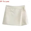 Jupes café taille haute mince paquet hanche noir jupe trapèze Vintage Beige Mini jupe-culotte asymétrique 5427407