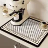 Tapis de bain Machines à café absorbantes Tapis de séchage Coussinets d'isolation durables Drainage antidérapant sans lavage Style simple Napperon de cuisine Bol