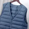 Schinte Men Ultralight White Duck Down Vest V-Neck Bottoming Sleevel Male Jacket Autumn Winter Warm Liner Clothing 2024 New Y5DM＃