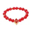 Charm Bracelets Arrival Red Beaded Stretch Soceity Greek Letters Nu Phi Jewelry Drop Delivery Otvbt