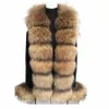 Primavera e outono camisola feminina jaqueta cardigan com gola de pele de raposa real jaqueta de pele de raposa real natural pele de raposa jaqueta feminina 117D #