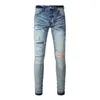 Designer Purple Brand Jeans for Men Women Pants Purple Summer Hole Hight Qualità ricamo Jean Denim Pantaloni da uomo Mens Purple Am Jeans Slim Fit 27356