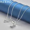 Hängen Alizero 925 Sterling Silver 16-30 tum kedjan Square Roman Siffror Pendant Necklace For Women Men Fashion Party Charms Jewelry