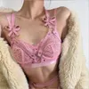 corps sexy bdage rose pu cuir harn soutien-gorge cage gothique jarreter bdsm femme lingerie corps harn aciés punk vêtements c1wg #