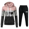 Nieuwe Liefde Print Trainingspak voor Vrouwen Kleding Tweedelige Set Hoodie Sweatshirt Top en Broek Casual Ensemble Femme Suits f1Yi #