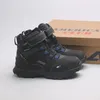 Chaussures de Fitness antidérapantes pour enfants, doublure en laine, bottes de neige imperméables pour garçons, coque souple, Trekking, randonnée, ski, en coton, For-15C