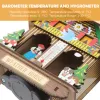 Göstergeler Hava Evi Ahşap Hava Evi Chalet Barometre Termometre ve Higometre Ev Dekorasyon Duvarı Asılı Süsler (Rastgele Renk