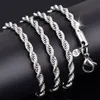 Yhamni 100% original 925 Silverhalsband Kvinnor Män gåva smycken 3mm 16 18 20 22 24 26 28 30 tum Rope Chain Halsband YN89202Z