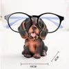 Storage Bags 1pcs Creative Dog Home Resin Decoration Animal Eyeglass Frame Painted Paint Craft Glasses