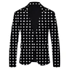 Marque Hommes Rayé Polka Dot Casual Blazers Automne Printemps Fi Slim Costume Veste Blazer Masculino Mâle Vêtements Tops Homme F9aG #