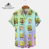 2023 Summer New Harajuku Casual Shirt Cute Spgebob Anime Street