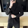 2022 British Wind Tweed Men's High-kvalitet Busin Tuxedo / Men's Slim Fi Busin Suit Jacket / Man Casual Blazers T6MF#