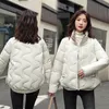 2022 Fi inverno giacche corte donna lucido Cott cappotti imbottiti colletto alla coreana spessa caldo Parka tuta sportiva studenti top JH820 F2VN #