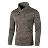 Pull à capuche pour hommes automne et hiver pull à col roulé bout à bout tricoté sweat-shirt à manches LG manteau couleur unie veste mince e1ph #