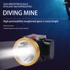 Projecteurs JUJINGYANG Prise sous-marine Pêche Pêche Super Bright LED Gare étanche rechargeable phare de plongée à ultrasons monté sur la tête