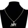Chains New Micro Inlaid Zircon MBM Pendant Motoritedbymoney Two Color Electroplated Copper Zircon Necklace Gold Plated Jewelry Set264E