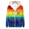 Main et Lgbt 3D Hommes Femmes Sweat à capuche Sweats Gay Love Gay Rainbow Flag Zipper Survêtement Garçon / Filles Manteaux femme mâle sweat à capuche l1GV #