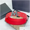 Belts Designer Belt For Women Man Leather Smooth Buckle Red Cintura Luxury La Sangle Casual Ceinture Letter M Length 100-125Cm Gifts W Otvrg