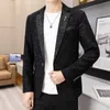 Hombres Fi Coreano Versi Casual Tendencia Caballero Coreano Versi Guapo Slim Estilo italiano Anfitrión de boda Todo Blazer A2xd #