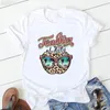 T-shirt da donna Leopard Teach Love Inspire Lettera Stampa Tshirt Abbigliamento donna 2024 Camicia a fiori rosa Femme T-shirt bianca casual Top femminili