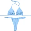Damenbadebekleidung Frauen Zweiteiler Bikini Sexy Solid V-Ausschnitt Badeanzug Push Up Tankinis Set Mujer 2024 Tendencia